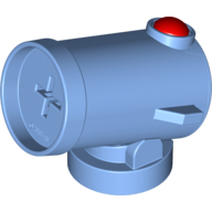 Visuel indicatif Rebrickable de Tir de canon Duplo avec trou d'axe et bouton de tir rouge (Duplo Cannon Shooting with Axle Hole and Red Firing Button)