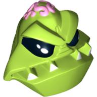 Tête de minifigurine Spécial, Alien avec 4 crocs et motif imprimé tissu cérébral (Minifig Head Special, Alien with 4 Fangs and Brain Tissue Print)