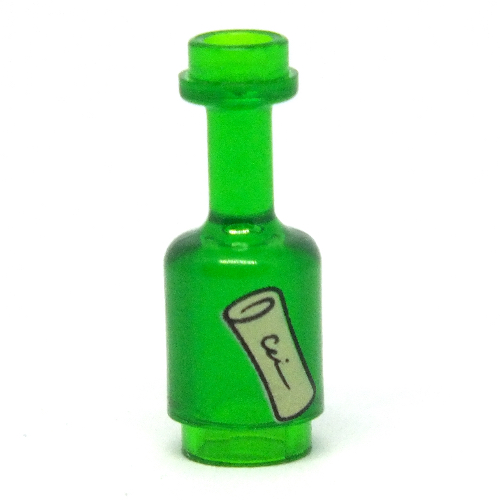 Visuel indicatif Rebrickable de Bouteille d'équipement avec rouleau de papier (message dans une bouteille) motif imprimé (Equipment Bottle with Paper Roll (Message in a Bottle) Print)