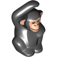 Visuel indicatif Rebrickable de Animal, Singe / Singe, Chimpanzé avec Nougat Clair (Animal, Monkey / Ape, Chimpanzee with Light Nougat Face Print)