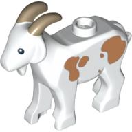 Visuel indicatif Rebrickable de Animal, Chèvre à cornes beige foncé et Nougat moyen Motif imprimé (Animal, Goat with Dark Tan Horns and Medium Nougat Spots Print)