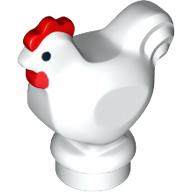 Visuel indicatif Rebrickable de Animal, Poulet aux yeux noirs et crête rouge imprimé (Animal, Chicken with Black Eyes and Red Comb Print)