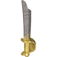 Visuel indicatif Rebrickable de Épée d'arme / Cutlass [Élaborer] avec motif de poignée en or nacré (Weapon Sword / Cutlass [Elaborate] with Pearl Gold Handle Pattern)