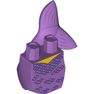 Queue, sirène courbée avec des échelles contournées violet foncé motif imprimé (Tail, Mermaid Curved with Dark Purple Outlined Scales Print)