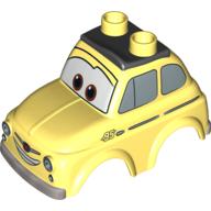 Visuel indicatif Rebrickable de Duplo Carrosserie de voiture, 2 haut tenons, Compact avec des voitures Luigi motif imprimé (Duplo Car Body, 2 Top Studs, Compact with Cars Luigi Print)