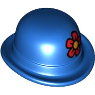 Chapeau, melon avec fleur rouge avec motif imprimé jaune Centre (Hat, Bowler with Red Flower with Yellow Centre Print)