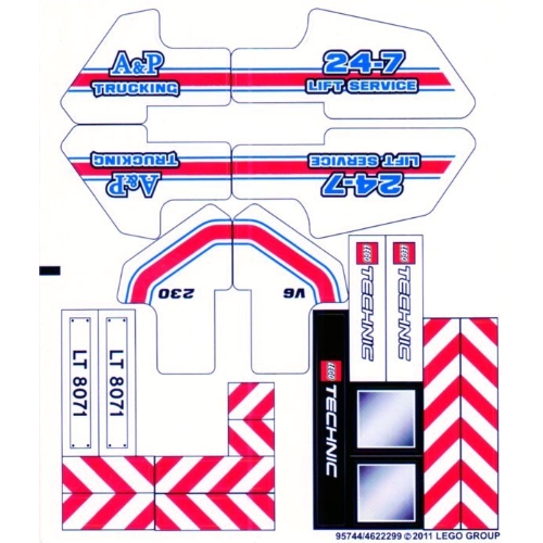 Visuel indicatif Rebrickable de Feuille d’autocollants pour le set 8071-1 (Sticker Sheet for Set 8071-1)