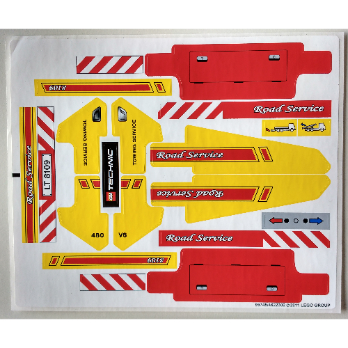 Visuel indicatif Rebrickable de Feuille d’autocollants pour le set 8109-1 (Sticker Sheet for Set 8109-1)