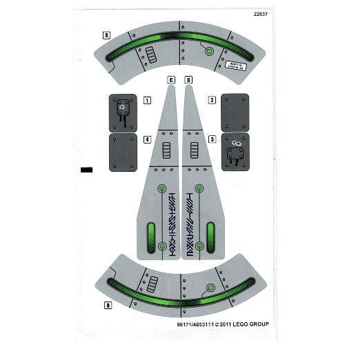 Visuel indicatif Rebrickable de Feuille d’autocollants pour le set 7051-1 (Sticker Sheet for Set 7051-1)