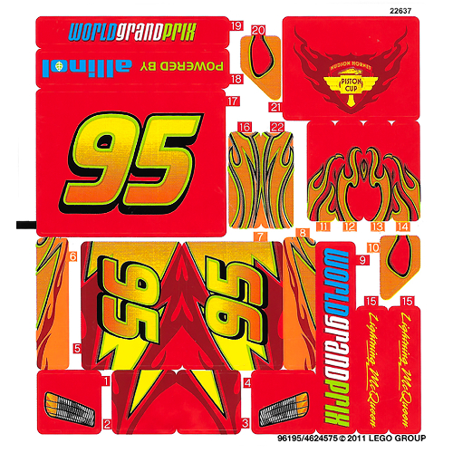 Visuel indicatif Rebrickable de Feuille d’autocollants pour le set 8484-1 (Sticker Sheet for Set 8484-1)