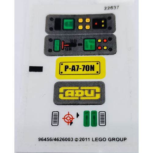 Visuel indicatif Rebrickable de Feuille d’autocollants pour le set 7050-1 (Sticker Sheet for Set 7050-1)