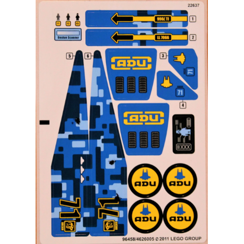 Visuel indicatif Rebrickable de Feuille d'autocollant 2 pour coffret 7066-1 (Sticker Sheet 2 for Set 7066-1)