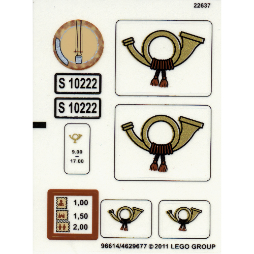 Visuel indicatif Rebrickable de Feuille d’autocollants pour le set 10222-1 (Sticker Sheet for Set 10222-1)