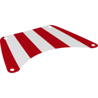 Visuel indicatif Rebrickable de Voile, haut, 18 x 12 avec motif imprimé rayures rouges (Sail, Top, 18 x 12 with Red Stripes Print)