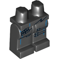 Visuel indicatif Rebrickable de Bassin et jambes noires avec ceinture et boucles argentées imprimé (Black Widow) (Hips and Black Legs with Belt and Silver Buckles Print (Black Widow))