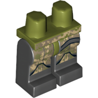 Bassin et jambes noires avec motif imprimé armure camouflage (Hips and Black Legs with Camouflage Armor Print)