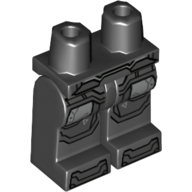 Bassin et jambes noires avec des genouillères et des bottes en titane nacré et argent (Hips and Black Legs with Pearl Titanium and Silver Armor Knee Pads and Boots Print)