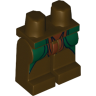 Visuel indicatif Rebrickable de Bassin et jambes brun foncé avec des queues d'armure elfe imprimé (Hips and Dark Brown Legs with Elven Armour Tails Print)
