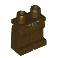 Bassin et jambes brun foncé avec boucle de ceinture noire, poches, coutures motif imprimé (Hips and Dark Brown Legs with Black Belt Buckle, Pockets, Stitches Print)