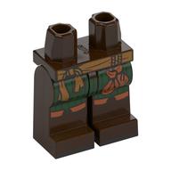 Bassin et jambes brun foncé avec pantalon haut vert foncé, pochette orange foncé, garniture de botte, motif : ceinture dorée (Hips and Dark Brown Legs with Dark Green Top Pants, Dark Orange Pouch, Boot Trim, Gold Belt Print)