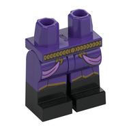 Visuel indicatif Rebrickable de Bassin avec jambes violet foncé et motif Bottes noires avec robe, bordure dorée, ceinture, ceintures de lavande motif imprimé (Hips with Dark Purple Legs and Black Boots Pattern with Dress, Gold Trim, Belt, Lavender Sashes Print)