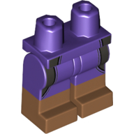 Visuel indicatif Rebrickable de Bassin avec jambes violet foncé et motif de bottes de nougat avec motif imprimé de combinaison (Hips with Dark Purple Legs and Nougat Boots Pattern with Wetsuit Print)