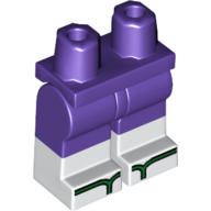 Visuel indicatif Rebrickable de Bassin avec jambes violet foncé et motif Bottes blanches avec sandales vertes (Hips with Dark Purple Legs and White Boots Pattern with Green Sandals)