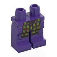 Bassin et jambes pourpre foncé avec des extrémités de manteau, motif imprimé kilt à carreaux vert foncé/vert citron/rouge foncé (Hips and Dark Purple Legs with Coat Ends, Dark Green/Lime/Dark Red Plaid Kilt Print)
