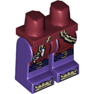 Bassin et jambes pourpre foncé avec cordon avec dents, boucles sur les genoux et les os sur motif imprimé jambes (Hips and Dark Purple Legs with Cord with Teeth, Buckles on Knees and Bones on Feet Print)