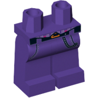 Bassin et jambes pourpre foncé avec queues de gilet rayées, ceinture noire avec boucle orange, poches et motif imprimé chaîne argentée (The Joker) (Hips and Dark Purple Legs with Striped Vest Tails, Black Belt with Orange Buckle, Pockets and Silver Chain Print (The Joker))
