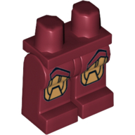 Bassin et jambes rouge foncé avec Iron Man or plaques de genou motif imprimé 1 (Hips and Dark Red Legs with Iron Man Gold Knee Plates Print 1)