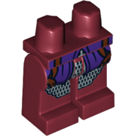 Bassin et jambes rouge foncé avec armure de garde laketown, robe violet motif imprimé (Hips and Dark Red Legs with Laketown Guard Armour, Purple Robe Print)