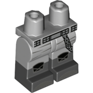 Visuel indicatif Rebrickable de Bassin avec jambes gris bleuté clair et motif de bottes noires avec ceinture et chaîne argentées, genouillères, doigts imprimés gris bleuté foncé (Hips with Light Bluish Gray Legs and Black Boots Pattern with Silver Belt and Chain, Knee Pads, Dark Bluish Gray Toes Print)