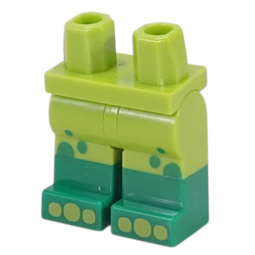 Visuel indicatif Rebrickable de Bassin avec jambes en vert citron et motif de bottes vertes avec bulles vertes, orteils en vert citron imprimé (Hips with Lime Legs and Green Boots Pattern with Green Bubbles, Lime Toes Print)