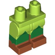 Visuel indicatif Rebrickable de Bassin avec jambes en vert citron et motif bottes orange foncé avec leggings verts sous motif imprimé tunique (Hips with Lime Legs and Dark Orange Boots Pattern with Green Leggings under Tunic Print)