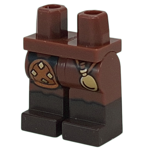 Jambes marron rougeâtre et motif Bottes marron foncé avec armure orange foncé, motif imprimé Flacon d'or (Hips with Reddish Brown Legs and Dark Brown Boots Pattern with Dark Orange Armor, Gold Flask Print)