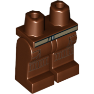 Bassin et jambes brun rougeâtre avec ceinture beige foncée, poches et genouillères rayées motif imprimé (Hips and Reddish Brown Legs with Dark Tan Belt, Pockets and Stripe Knee Pads Print)
