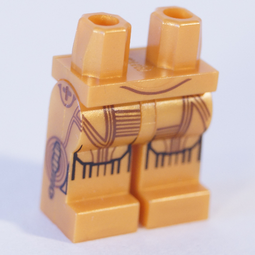 Bassin et jambes or nacré avec droïde avec motif imprimé côté jambe (C-3PO) (Hips and Pearl Gold Legs with Droid with Leg Side Print (C-3PO))
