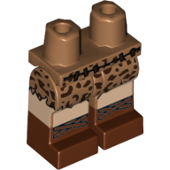 Visuel indicatif Rebrickable de Bassin avec jambes de nougat moyen et motif de bottes brun rougeâtre avec ceinture et jupe Caveman, léger motif imprimé genoux de nougat (Hips with Medium Nougat Legs and Reddish Brown Boots Pattern with Caveman Belt and Skirt, Light Nougat Knees Print)