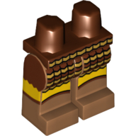 Bassin et jambes nougat moyen avec écailles d'armure marron et or (Hips and Medium Nougat Legs with Brown and Gold Armor Scales Print)