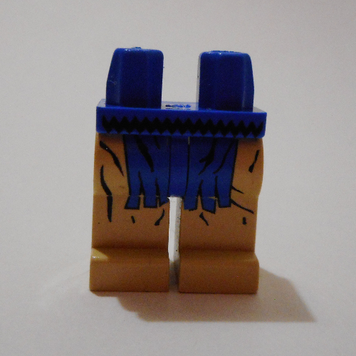 Bassin et jambes beiges avec ceinture noire indienne et motif imprimé franges bleues (Hips and Tan Legs with Indians Black Belt and Blue Fringe Print)