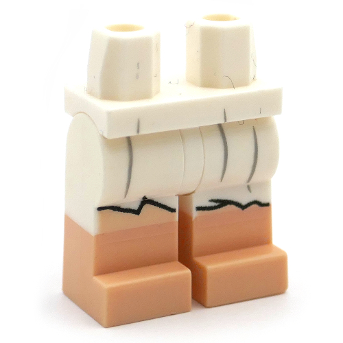 Visuel indicatif Rebrickable de Bassin avec jambes blanches et motif de bottes de nougat clair avec motif imprimé robe blanche (Hips with White Legs and Light Nougat Boots Pattern with White Dress Print)