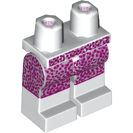 Visuel indicatif Rebrickable de Bassin avec jambes blanches et motif de bottes gris bleuté clair avec des points roses imprimé (Hips with White Legs and Light Bluish Gray Boots Pattern with Pink Dots Print)