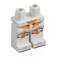 Bassin et jambes blanches avec armure de soldat clone, motif imprimé Marquages orange (Hips and White Legs with Clone Trooper Armor, Orange Markings Print)