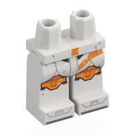 Bassin et jambes blanches avec armure de soldat clone, motif imprimé Marquages orange (Hips and White Legs with Clone Trooper Armor, Orange Markings Print)