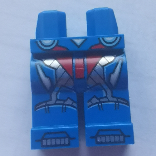 Bassin et jambes bleues avec armure avec motif imprimé Accents rouge et argent (Hips and Blue Legs with Armor with Red and Silver Accents Print)