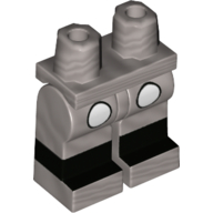 Visuel indicatif Rebrickable de Bassin avec jambes plates en argent et motif Bottes noires avec orteils en argent (Hips with Flat Silver Legs and Black Boots Pattern with Silver Toes)