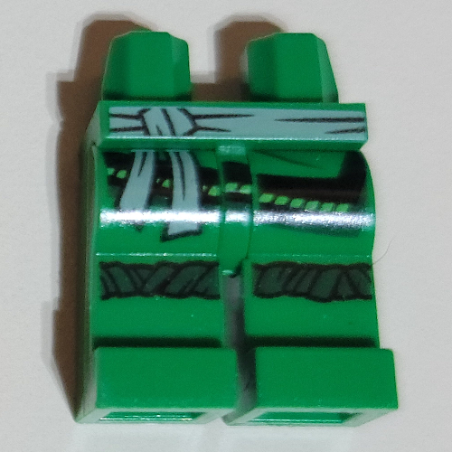 Bassin et jambes vertes avec ceinture gris clair bleuté ceinture, et le genou vert foncé enveloppe motif imprimé (Hips and Green Legs with Light Bluish Gray Belt Sash, and Dark Green Knee Wraps Print)