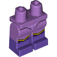 Visuel indicatif Rebrickable de Bassin avec jambes moyennes lavande et motif Bottes violet foncé avec garniture de genou jaune (Hips with Medium Lavender Legs and Dark Purple Boots Pattern with Yellow Knee Trim)