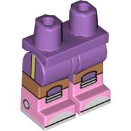 Visuel indicatif Rebrickable de Bassin avec jambes de lavande moyenne et motif de bottes rose vif avec genouillères de lavande, court de gym, jambes de nougat, motif imprimé aux orteils blancs (Hips with Medium Lavender Legs and Bright Pink Boots Pattern with Lavender Knee Pads, Gym Shorts, Nougat Legs, White Toes Print)